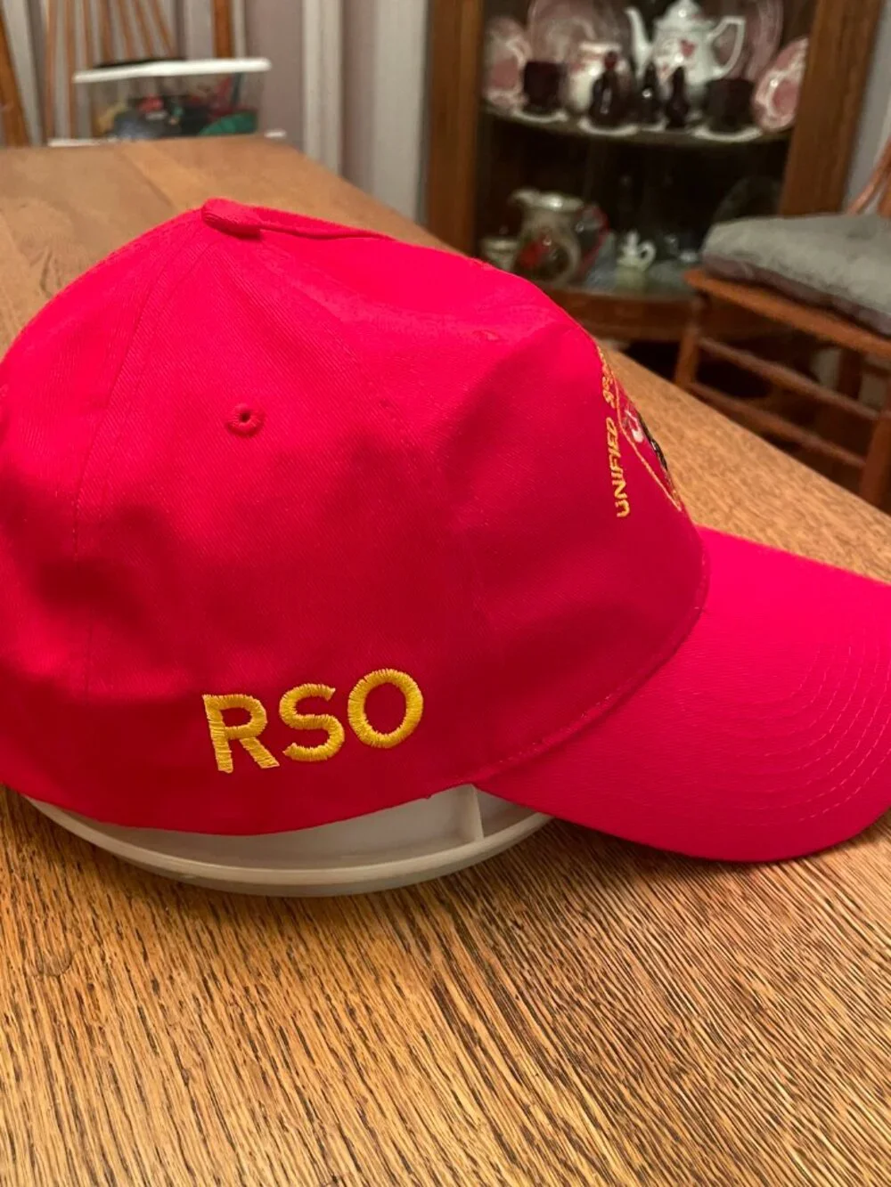 Vintage Unified Sportsmen's Club Red Hook and Loop Baseball Hat Cap made in USA